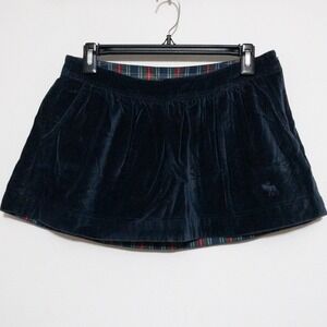 Abercrombie Fitch Velvet Y2K Mini Skirt Womens‎ 0 Blue Holiday Academic Lined